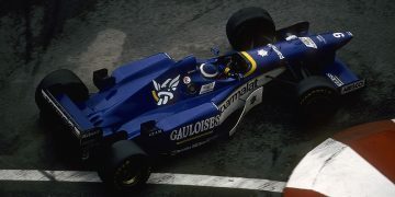 Olivier Panis, Ligier-Mugen-Honda JS43, Grand Prix of Monaco, Circuit de Monaco, 19 May 1996. Olivier Panis on the way to victory in the 1996 Monaco Grand Prix. (Photo by Paul-Henri Cahier/Getty Images)