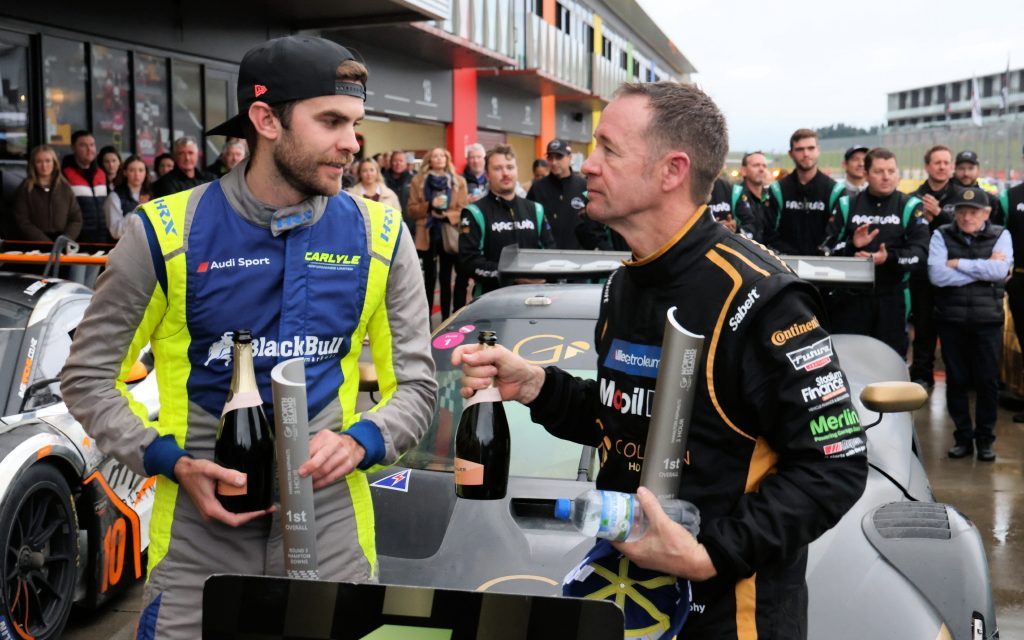 Greg Murphy and Shane Helms in first place at Hampton Downs