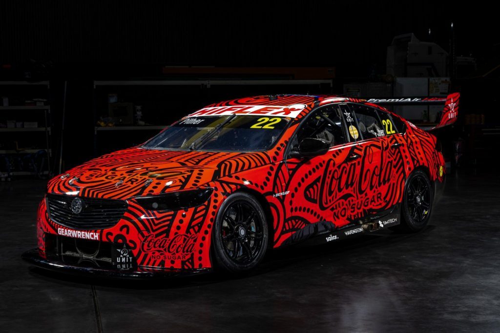 Indigenous livery on Chris Pither's Holden Commodore Supercar