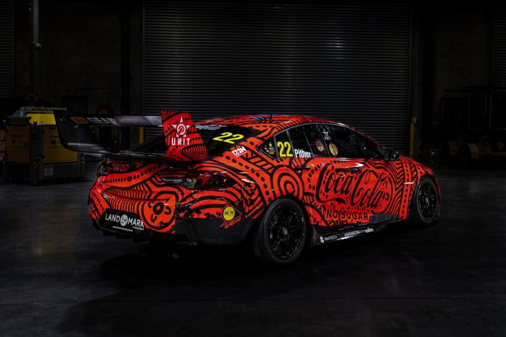 Indigenous livery on Chris Pither's Holden Commodore Supercar