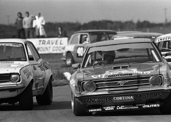 Ford Cortina racing in Timaru