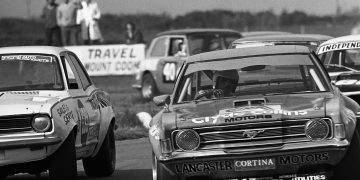 Ford Cortina racing in Timaru