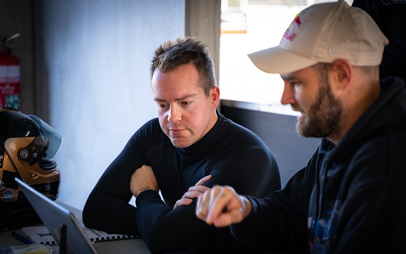 Rowan Shepherd being mentored by Supercars champion Shane van Gisbergen