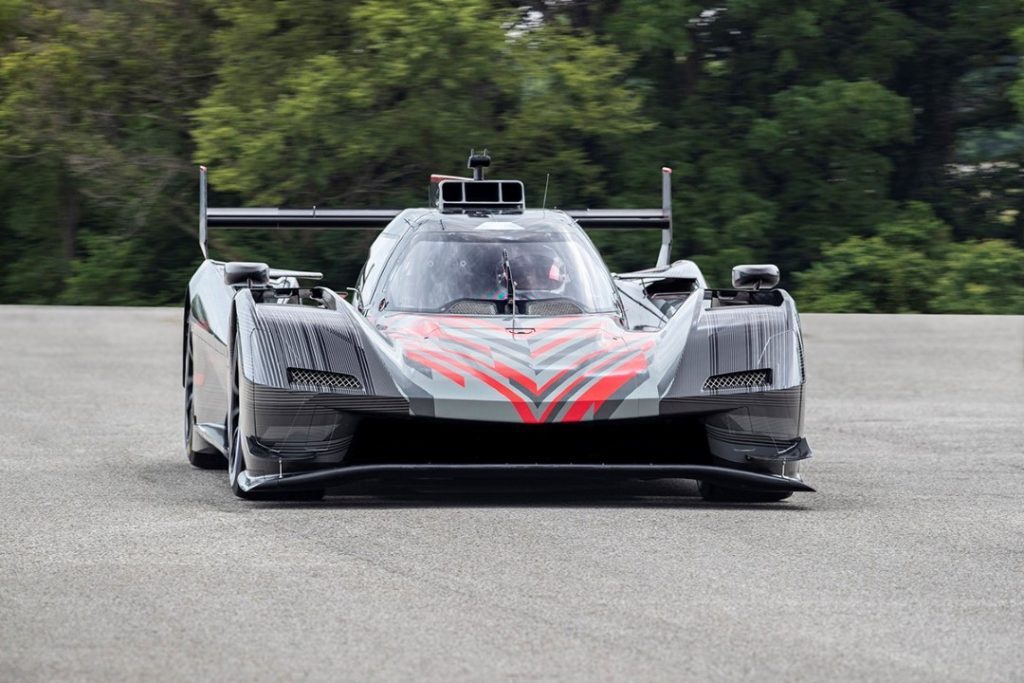 Cadillac Racing LMDh endurance race car testing