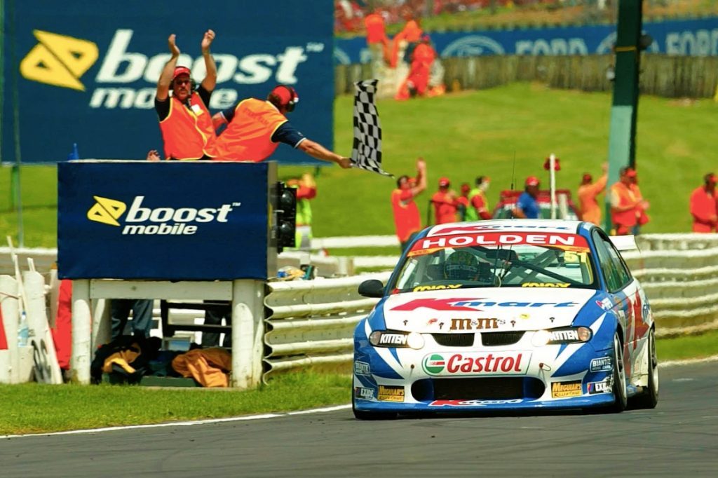 Greg Murphy winning Pukekohe Supercars round in K-Mart Holden Commodore in 2002