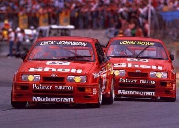 Dick Johnson and John Bowe racing Ford Sierra Cosworth RS500s