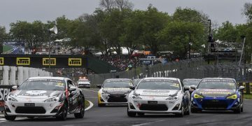 Toyota GT86s racing at Pukekohe Raceway