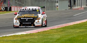 Andre Heimgartner #8 Holden Commodore ZB Supercar on track front view