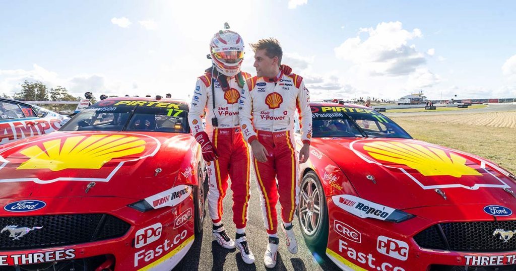 Anton De Pasquale and Will Davison standing in front of Supercars