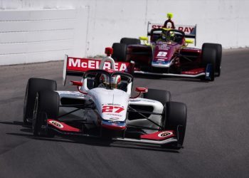 Hunter McElrea racing in Illinois Indy Lights round