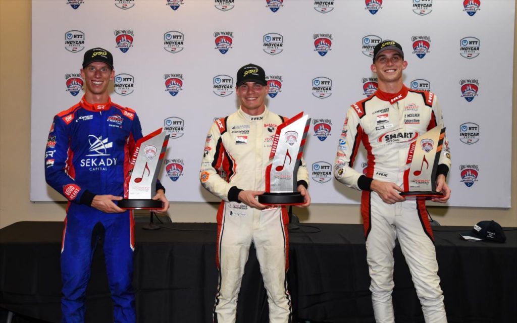 Linus Lundqvist, Hunter McElrea and Sting Ray Robb on podium