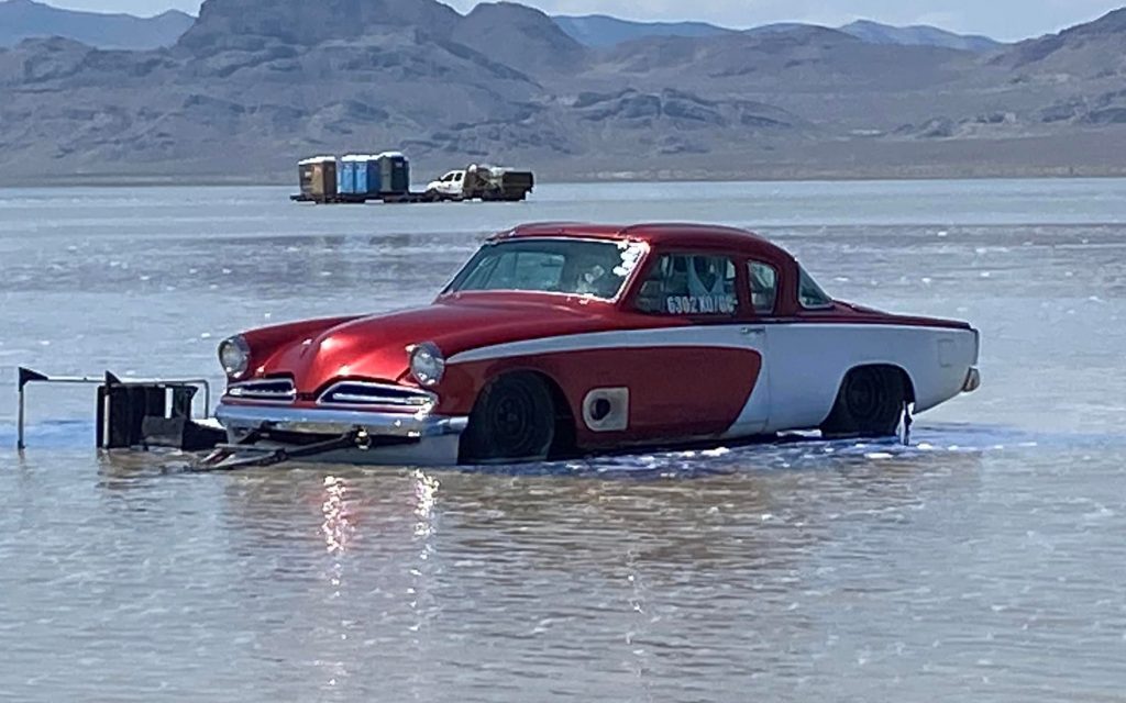 Bonneville Salt Flats car flooded