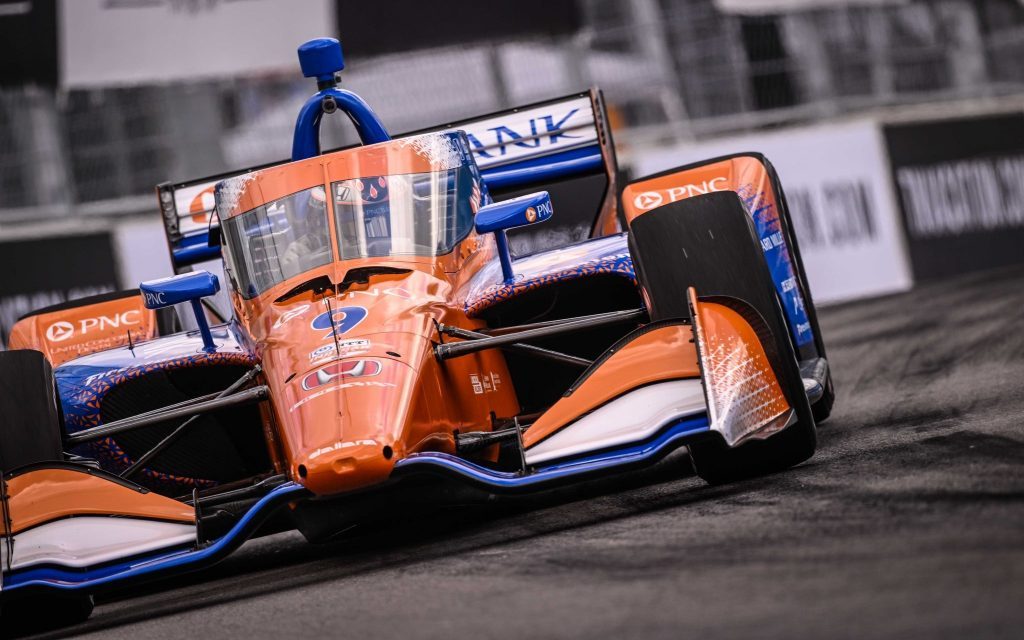 Scott Dixon IndyCar front view racing in Nashville