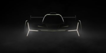 Lamborghini LMDh race car teaser front view