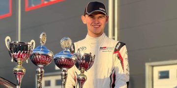 Harry McDonald with trophies