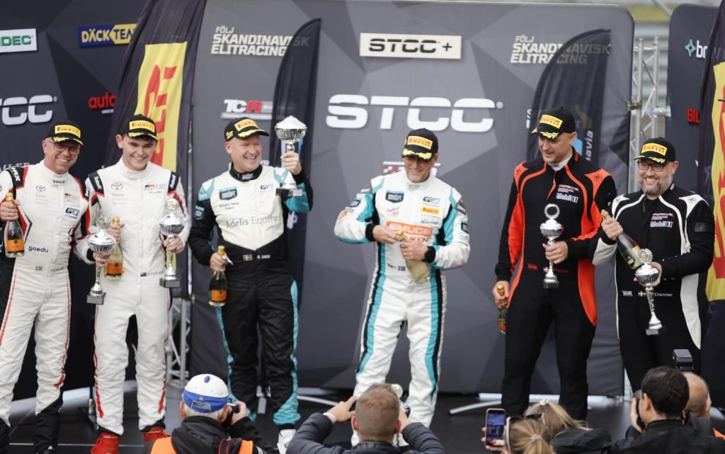 Harry McDonald second place podium in GT4 Scandinavia race three and four
