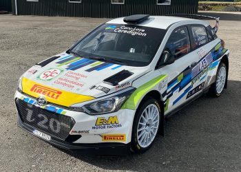 Hayden Paddon's Rali Ceredigion Hyundai i20 N rally car front three quarter view