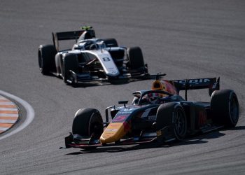 Liam Lawson racing at Zandvoort Formula 2 Feature Race