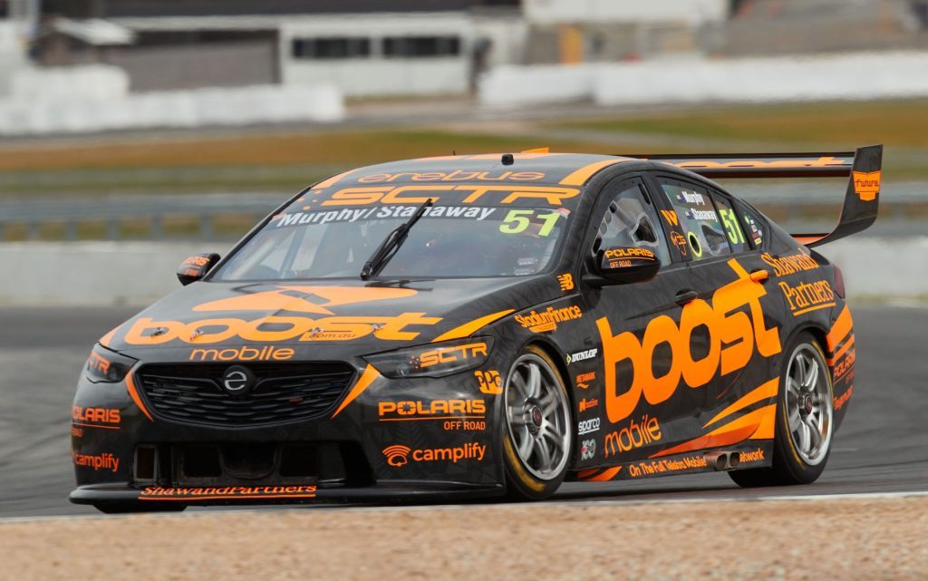 Erebus Motorsport #51 Holden Commodore front three quarter view on track