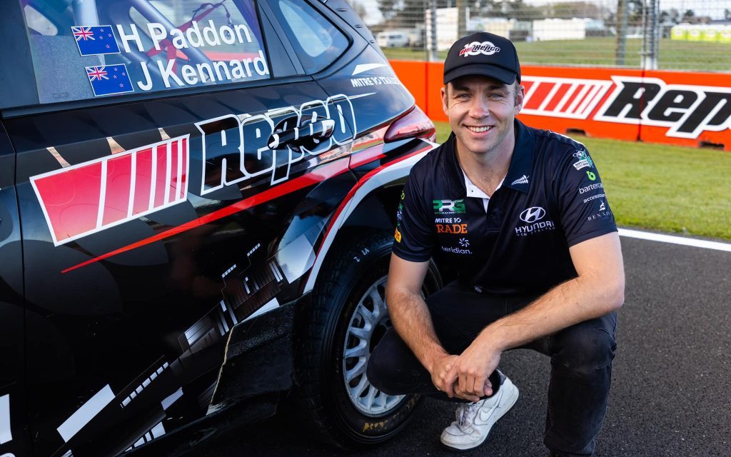 Hayden Paddon with rally car