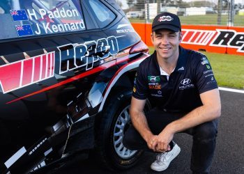 Hayden Paddon with rally car