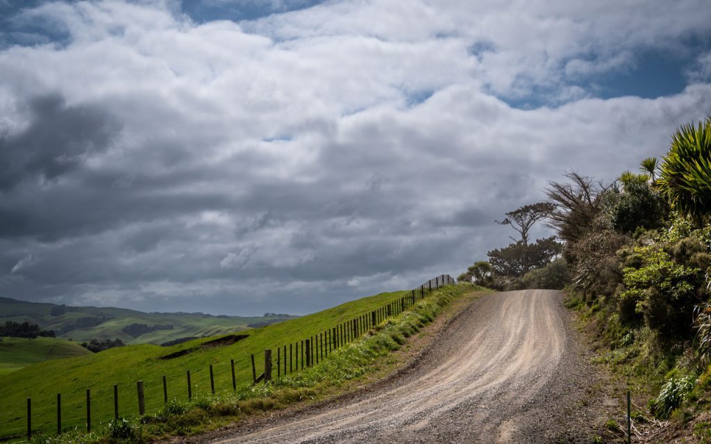 Gravel road in New Zealand