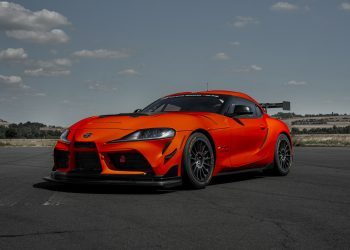 Toyota GR Supra GT4 EVO front three quarter view