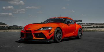 Toyota GR Supra GT4 EVO front three quarter view