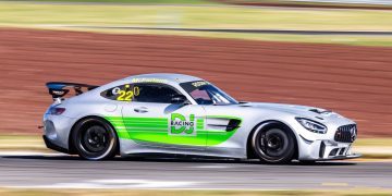 Jono McFarlane racing Mercedes AMG GT4 side view