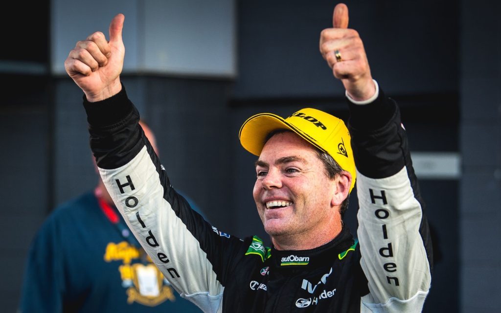 Craig Lowndes giving two thumbs up at Bathurst