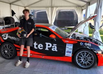 William Exton standing next to Toyota 86