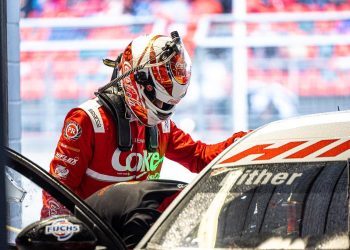 Chris Pither in pit garage at 2022 Bathurst