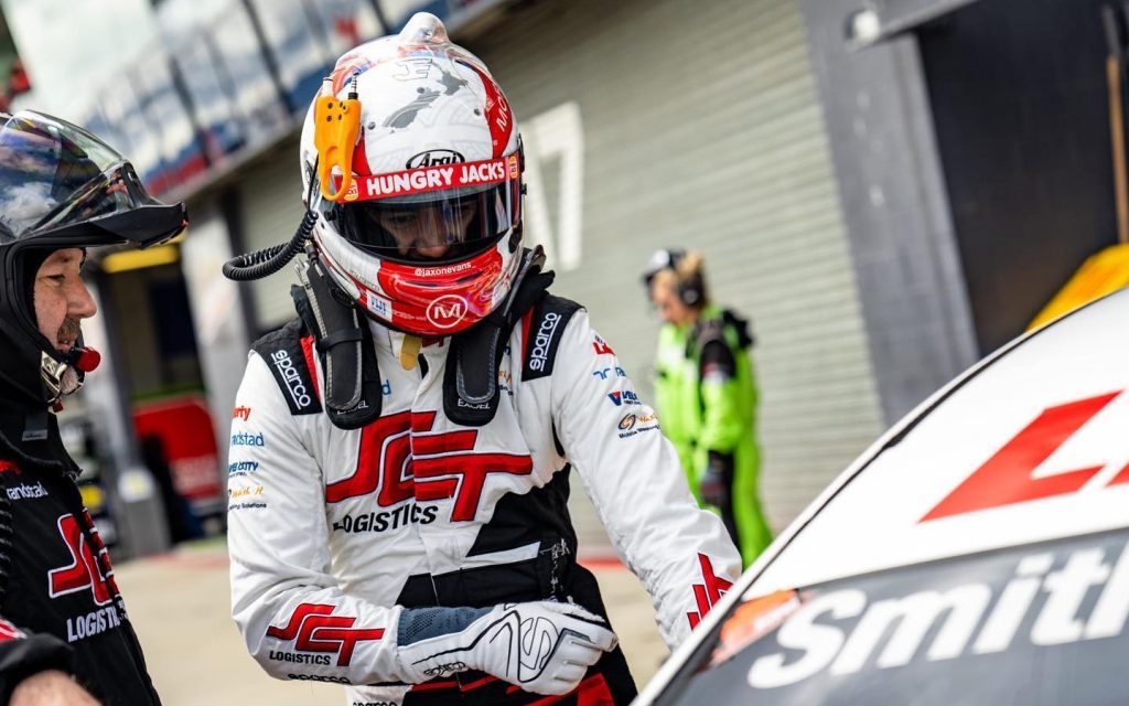 Jaxon Evans next to Supercar at 2022 Bathurst 1000