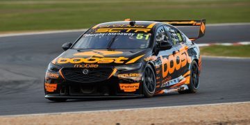 Greg Murphy driving Holden ZB Commodore Supercar front three quarter view