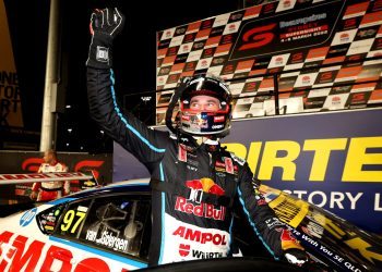 Shane van Gisbergen celebrating