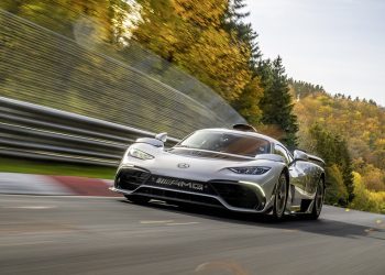 Mercedes-AMG ONE front three quarter view on track