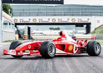 Michael Schumacher's Ferrari F2003 GA front three quarter view