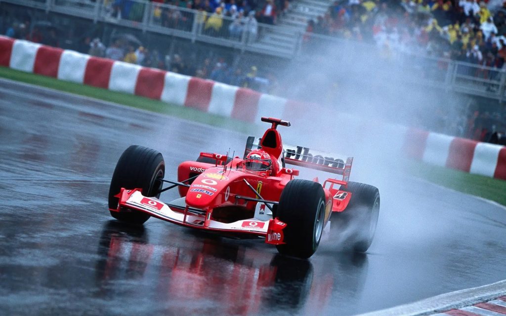 Michael Schumacher's Ferrari F2003 GA front three quarter view racing