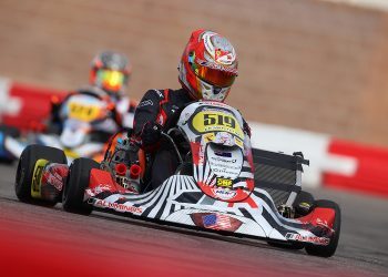 Matt Hamilton racing go kart in Las Vegas