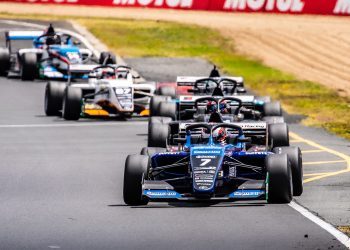 Toyota Racing Series cars on track