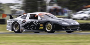 Jaguar XK race car on track