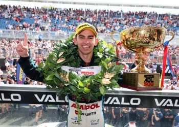 Broc Feeney celebrating first win at 2022 VALO Adelaide 500