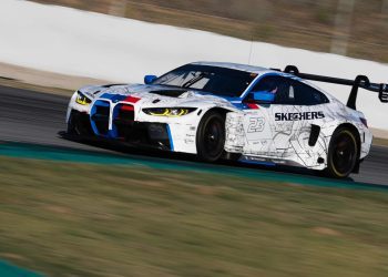 BMW M4 GT3 car racing on track