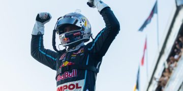 Shane van Gisbergen celebrating at Gold Coast