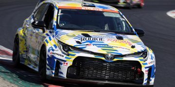 Toyota GR Corolla powered by hydrogen fuel racing on track