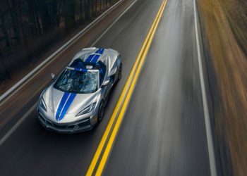 2024 Chevrolet Corvette E-Ray top-down driving view