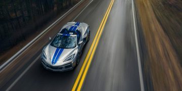 2024 Chevrolet Corvette E-Ray top-down driving view