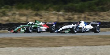 Callum Hedge racing James Penrose in Toyota Formula Regional at Teretonga Park Raceway