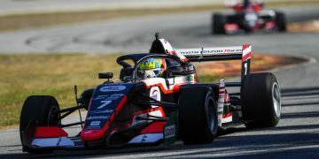 Charlie Wurz racing Formula Regional car at Highlands Motorsport Park