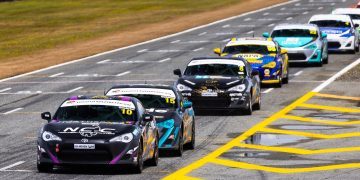 Dion Pitt winning Toyota 86 race at Teretonga Park Raceway